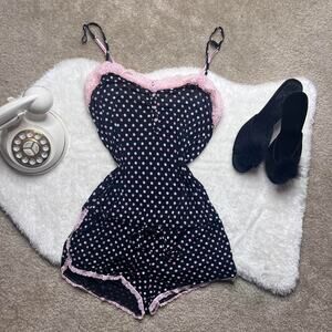 Polka dot Y2K romper/ bodysuit/ teddy / onsie